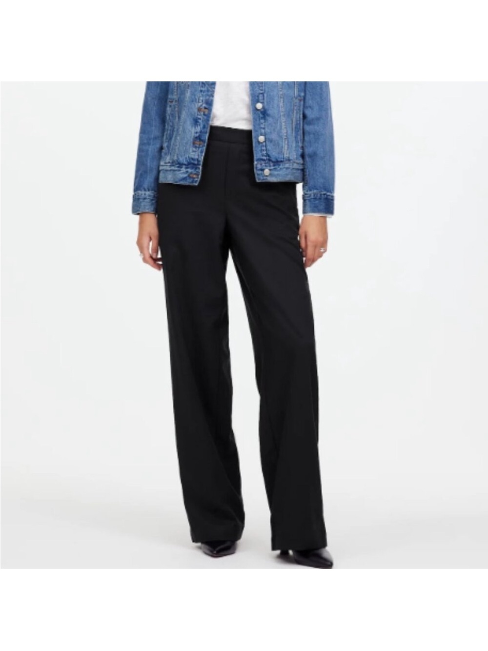 Madewell Pull On Straight Pants Size Large NT523 Twill Elevated Basic Minimalist